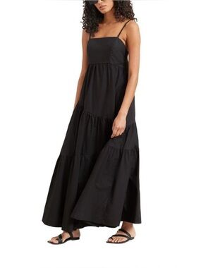 Modern Citizen Lena Tiered Maxi Dress in Black Size Medium
